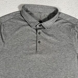 Lululemon Shirt Mens Small Gray Evolution Polo Casual Preppy Stretch Golf Logo